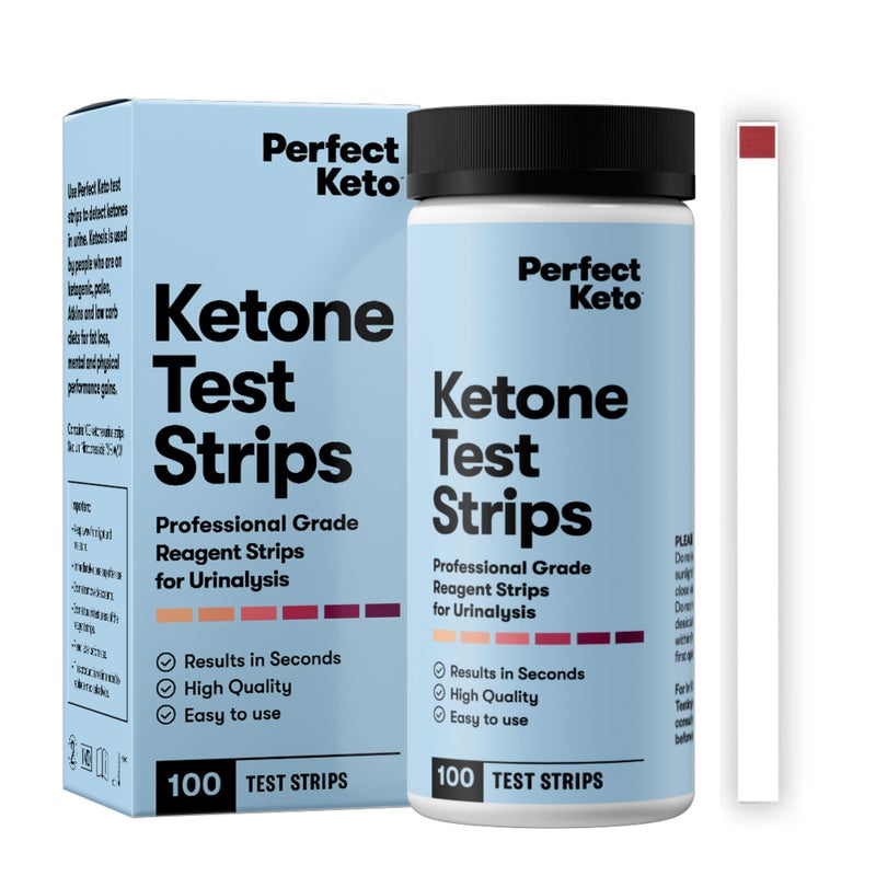 Perfect Keto Ketone Test Strips Kit for Testing Ketones on Low Carb Ketogenic Diet, Monitor Ketosis, Keto Diet Tracker, Urine Test Strips, 100 CT - Image 1